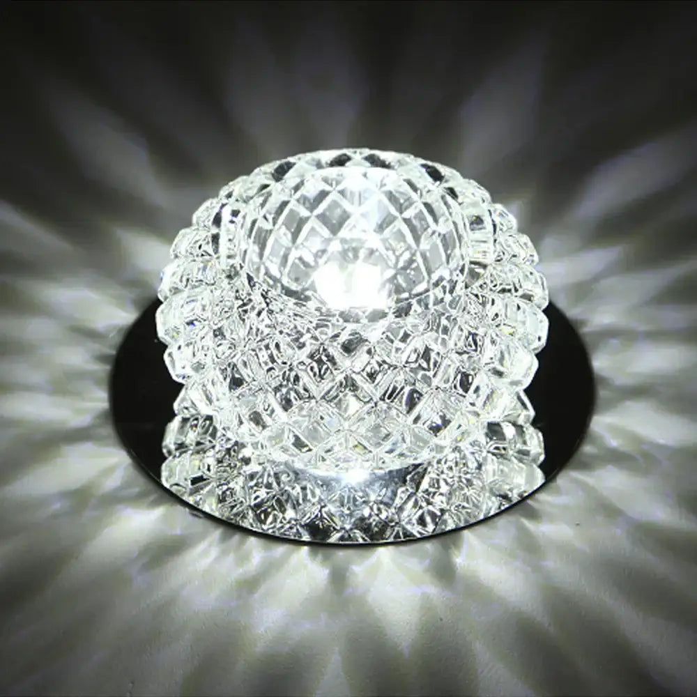 Modern gold crystal led ceiling chandelier featuring a clear faceted crystal dome with a black base for decorbites crystal led ceiling use