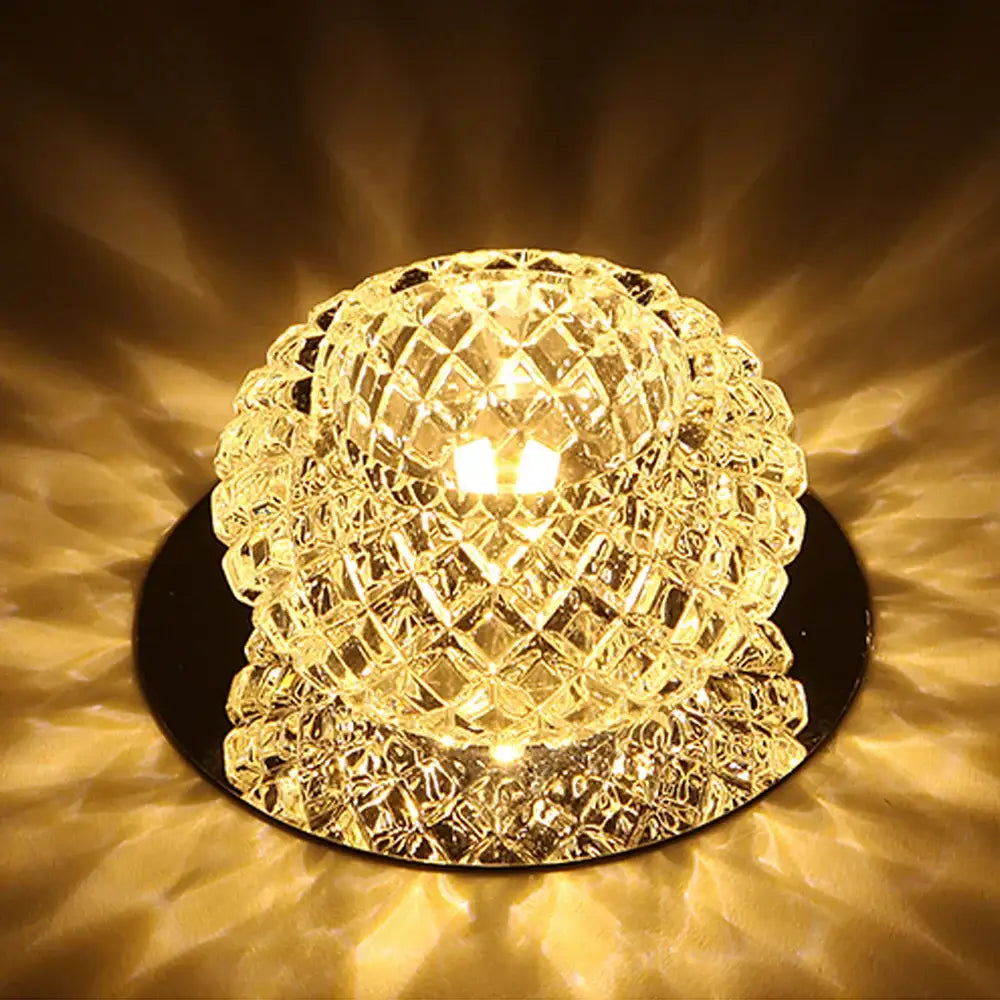 Modern gold crystal led ceiling chandelier featuring a faceted diamond-cut globe with warm light for decorbites crystal led use