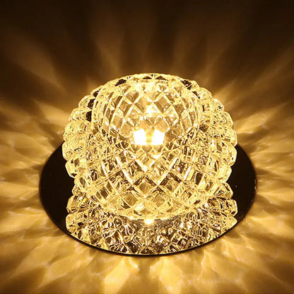 Modern gold crystal led ceiling chandelier featuring a faceted diamond-cut globe with warm light for decorbites crystal led use