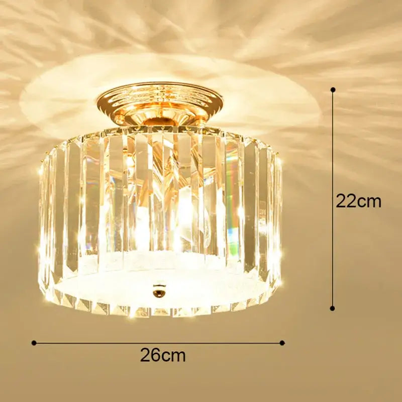 Modern gold crystal led ceiling chandelier with vertical faceted glass prisms for dining room decorbites crystal led design