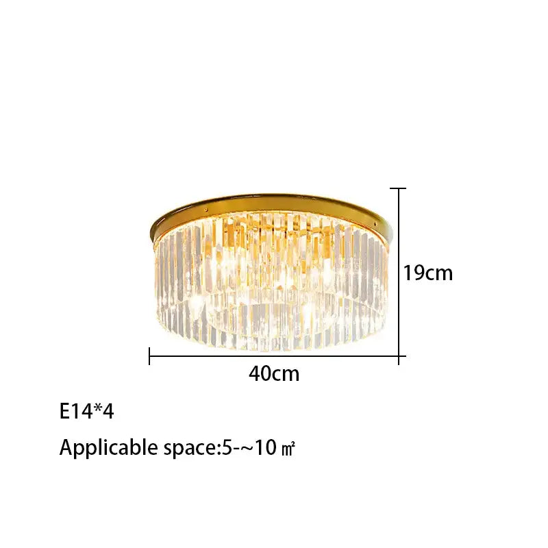 Modern gold crystal led ceiling chandelier featuring clear crystal rods in a circular pattern for living room decorbites crystal led ceiling chandelier