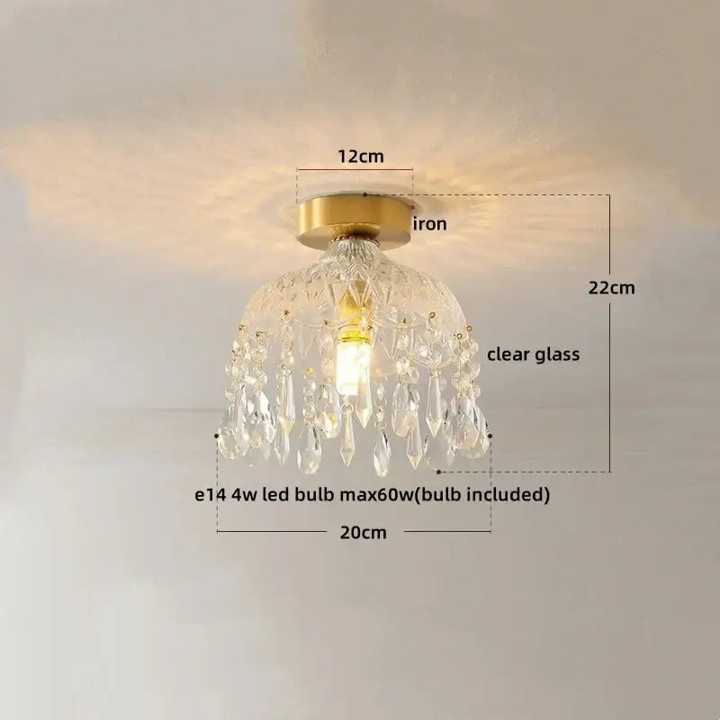 Modern chandelier ceiling light with gold iron base and dangling crystal droplets by decorbites crystal led