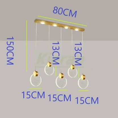 Modern gold crystal led chandelier with five clear textured glass shades by decorbites crystal led for dining room decor