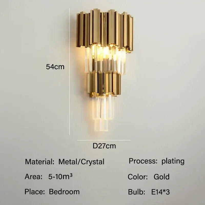 Modern gold crystal oval round chandelier dining room light with gold-plated metal and tiered crystal oval sconce design