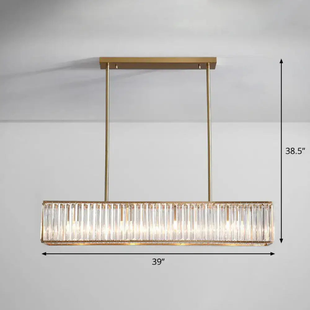 DecorBites™ modern style gold crystal light fixture with vertical rods for 110v-120v ceiling installation