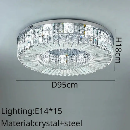 Modern gold crystal ring led ceiling lamp with chrome steel frame and clear faceted prisms for elegant decorbites crystal ring decor