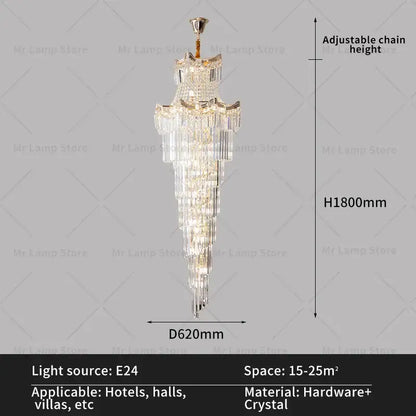 Elegant modern gold crystal stair chandelier with multi-tiered crystals and gold-toned hardware for living room decorbites crystal stair