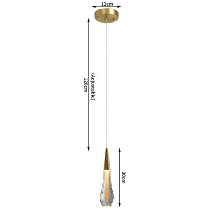 Modern gold crystal tear drop chandelier pendant light with clear glass shade and golden filaments for staircase decorbites crystal tear