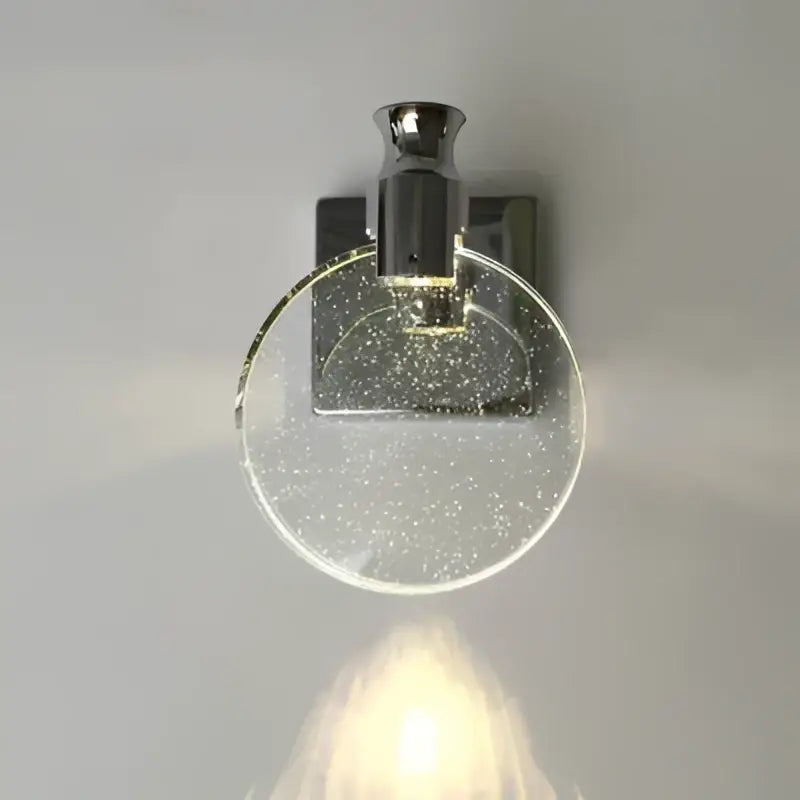 Modern gold crystal wall lamp with chrome finish and glittery glass globe sconce for living room decorbites crystal wall lamp