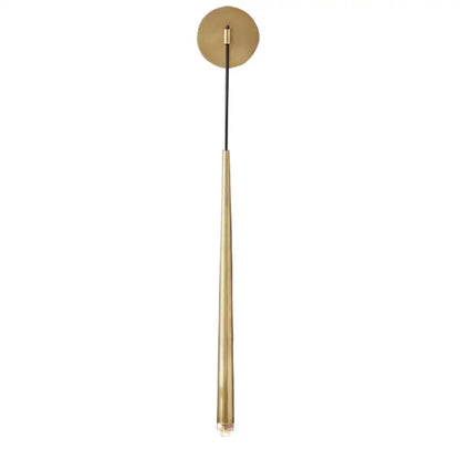 Modern gold crystal water drop wall sconce with brass finish, cylindrical stem, and circular mounting plate for bedroom decorbites crystal water