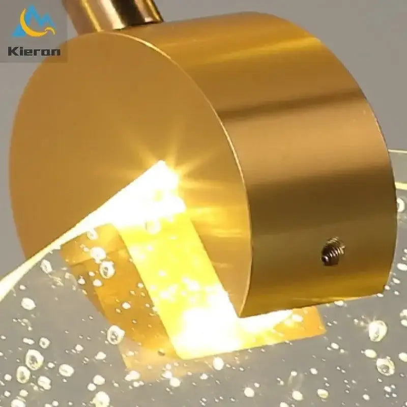 Modern gold decorbites crystal led cylindrical lamp fixture with sleek brass design and integrated lighting for bedroom pendant light