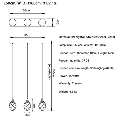 Modern gold diamond crystal ball chandelier with faceted k9 crystal pendants and stainless steel frame for living room lighting