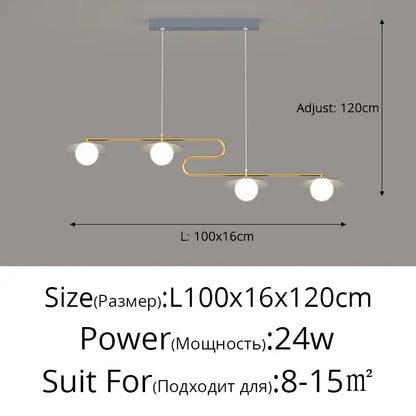 Modern gold dimmable led ceiling chandelier with three white glass bulbs and curved metal frame for dining room decorbites dimmable led