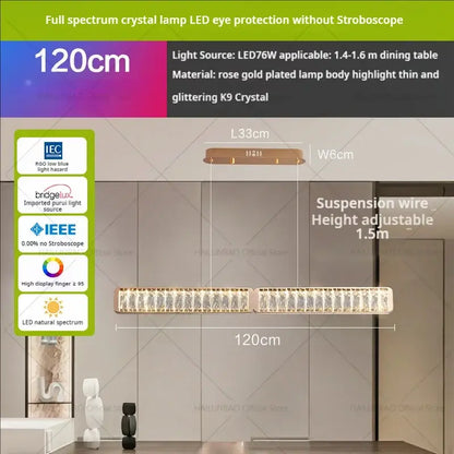 A 120cm modern gold double ring luxury crystal chandelier with rose gold plated body and k9 crystal accents for decorbites light luxury