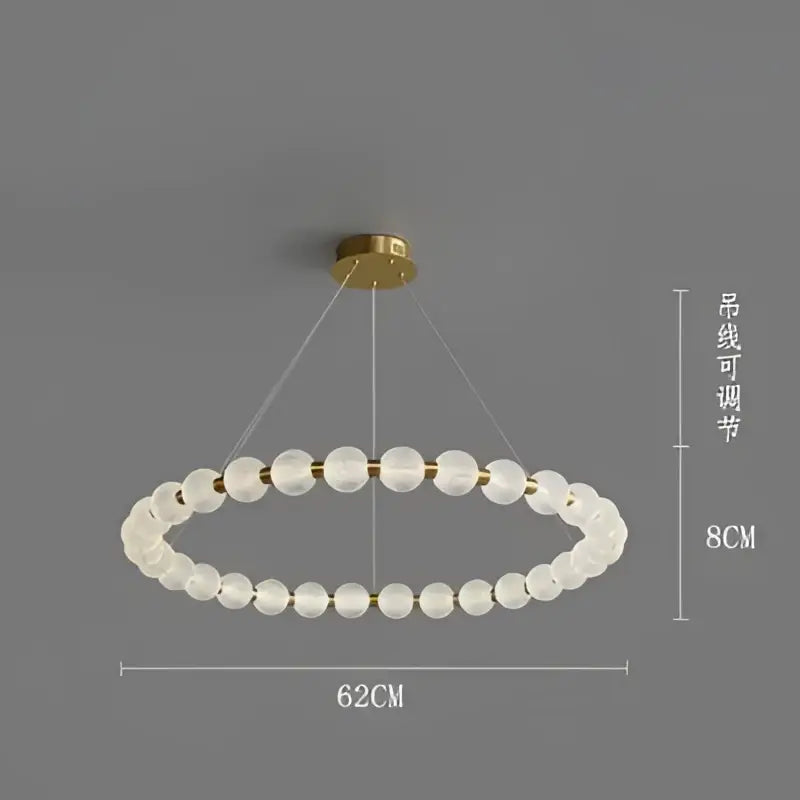 A modern gold elegant pearl necklace chandelier with frosted glass beads and adjustable hanging cords for living room decorbites elegant pearl