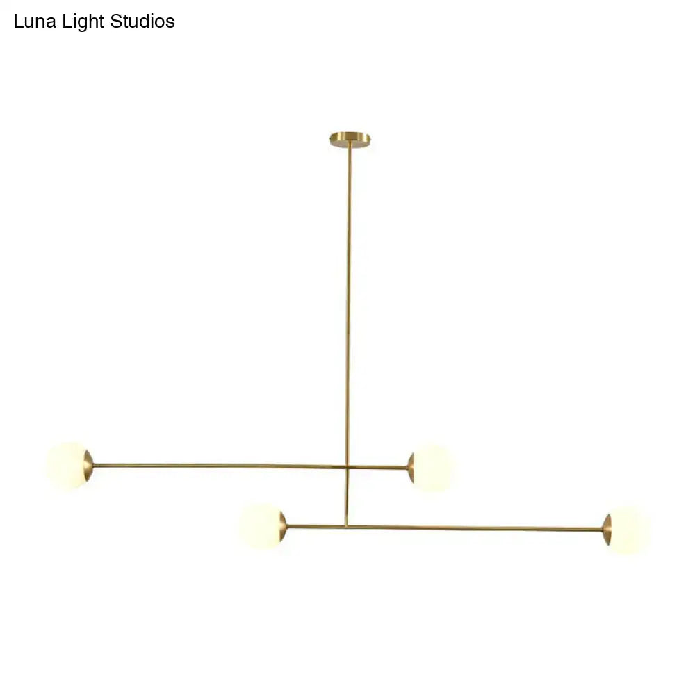 Decorbites minimalist gold finish pendant light with opal glass shade featuring three bulb base frosted globe shades
