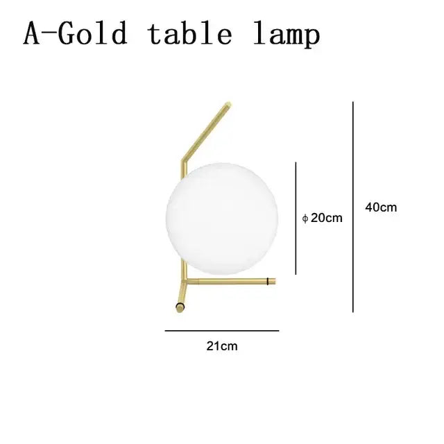 A sleek gold glass ball led chandelier light lamp with minimalist frosted globe and slender metallic arms for decorbites