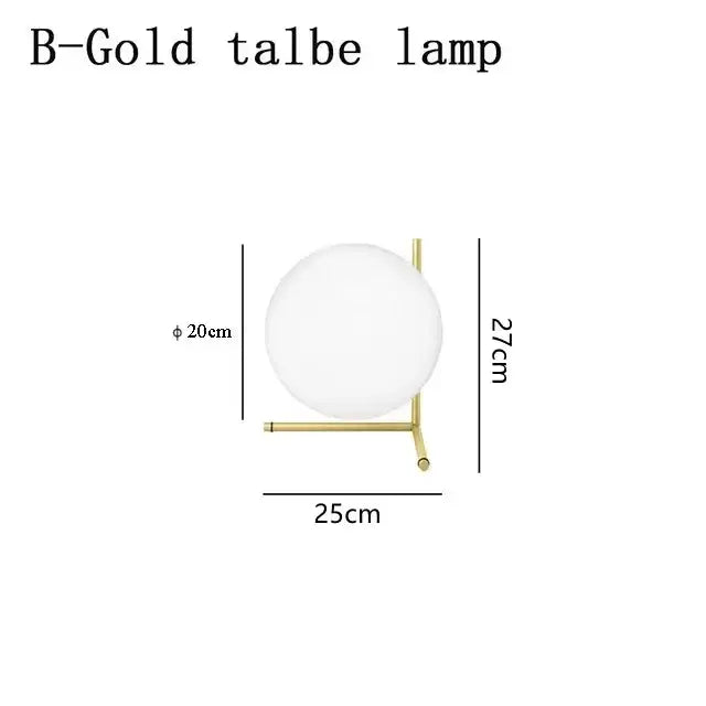 A modern gold glass ball led chandelier light with a frosted spherical shade and minimalist geometric base decorbites glass ball