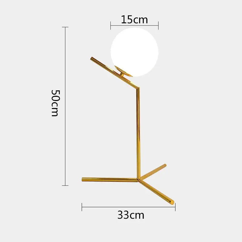 Modern gold glass ball table lamp with a frosted globe shade for bedroom decorbites glass ball table lighting