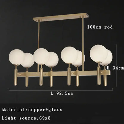 Modern gold glass balloon chandelier with six frosted glass globes in brass finish by decorbites glass balloon decor