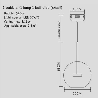 Modern gold glass bubble chandelier featuring a sleek circular glass globe with a 10w led bulb by decorbites glass bubble