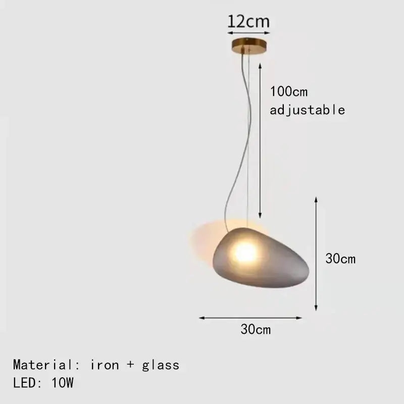 A sleek modern gold and gray glass indoor pendant light with a brushed metal finish and adjustable iron chain