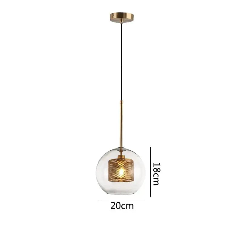 Modern gold honeycomb glass pendant light with brass rod and mesh shade ideal for dining room fixtures