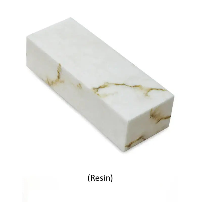 Modern gold imitation marble led wall lamp features a rectangular white resin block with elegant gold veining decorbites imitation marble