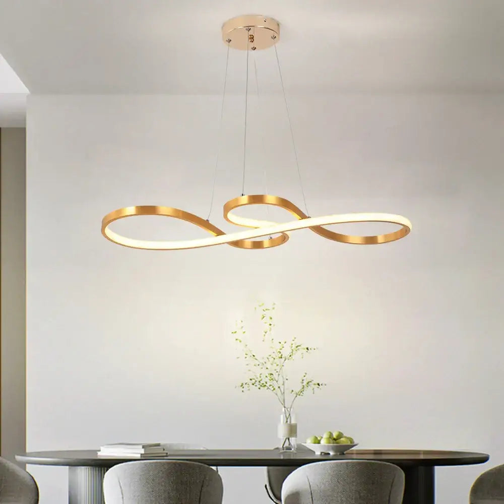 Modern gold infinity acrylic led chandelier pendant light featuring sleek design ideal for dining room decorbites acrylic led