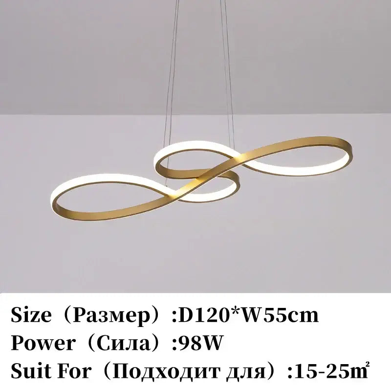 Modern gold infinity led elegant pendant lights feature sleek gold and white interlocking rings for stylish pendant lights decorbites design