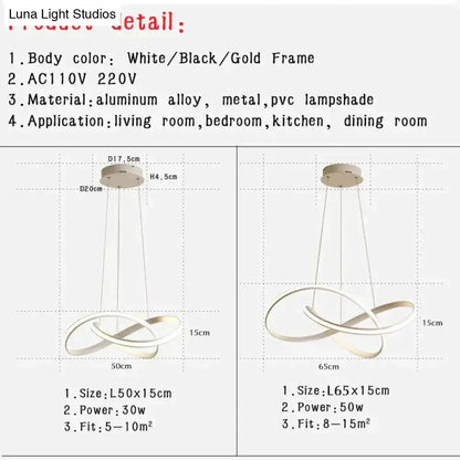Modern gold infinity pendant light with sleek intertwined ring design as lamp moedern led for living room hanging lamp moedern