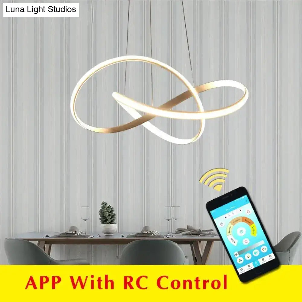 Modern gold infinity pendant light with sleek white finish and smart app control for customizable lamp moedern led lighting
