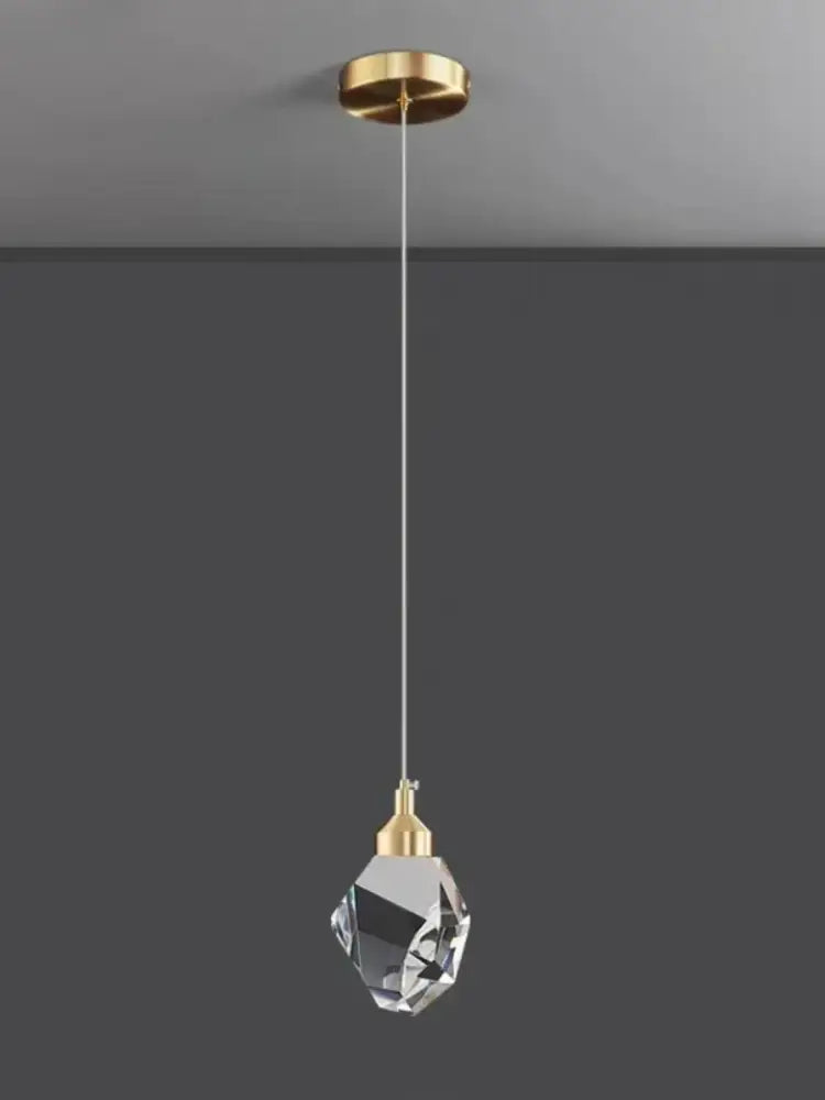 Modern gold k9 crystal linear kitchen pendant light with clear faceted crystal and gold-toned metal mount for warm light 3200k