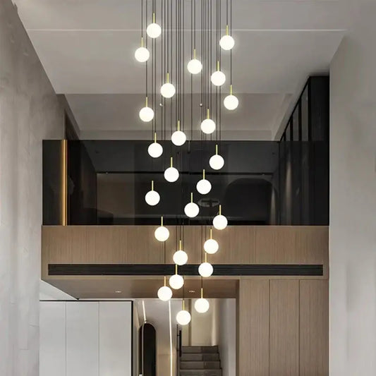 Modern gold led ceiling lamp chandelier with multiple white glass bulbs and slender rods for dining room decorbites led ceiling