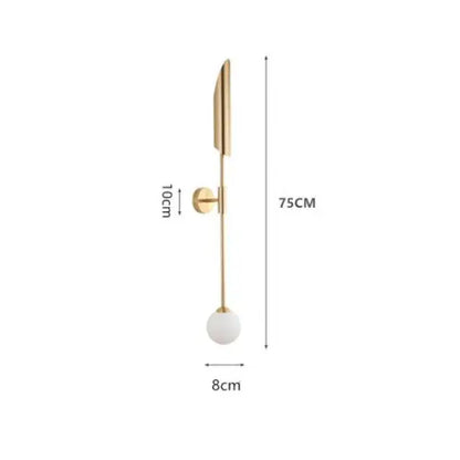 Modern gold led single head wall lamp with sleek gold tone and white glass shade for bedroom decorbites gold led design