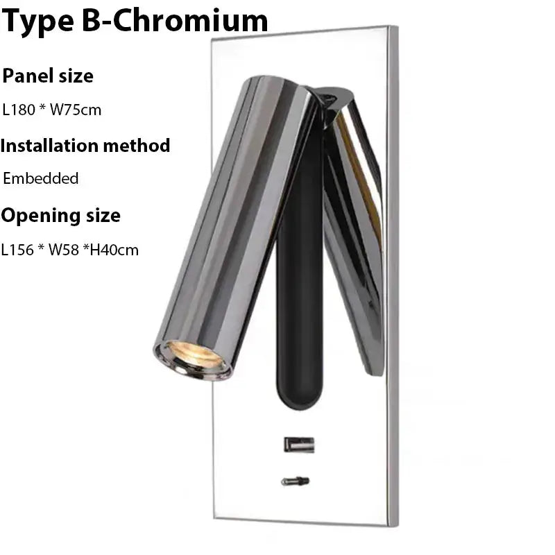 Modern gold led wall sconce with chrome finish and usb charging ports for bedroom reading light decorbites led wall sconce