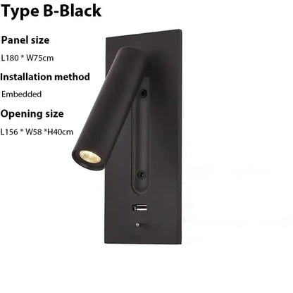 Black matte wall sconce with usb port and sleek modern design from decorbites led wall sconce for bedroom reading light