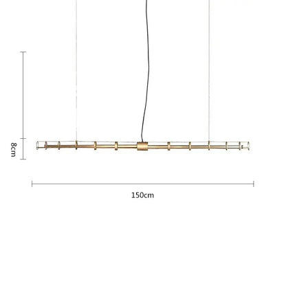 Modern gold linear glass chandelier with brass frame and clear panels for dining room decorbites glass chandelier