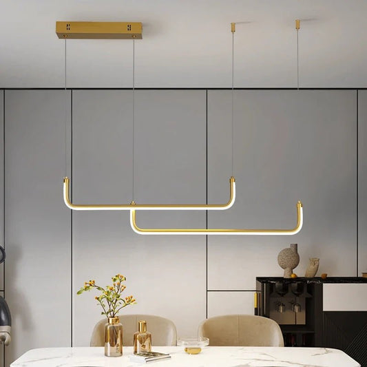 Modern Gold Linear LED Pendant Light - Decorbites