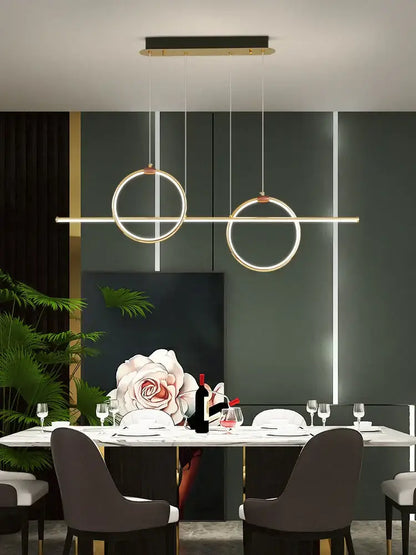 Modern gold luxury ring pendant chandelier with warm led lighting and polished gold metal accents for dining room decorbites gold luxury