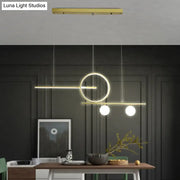 Decorbites™ minimalist led island ceiling light with black gold finish and globe acrylic shade for dining room and kitchen