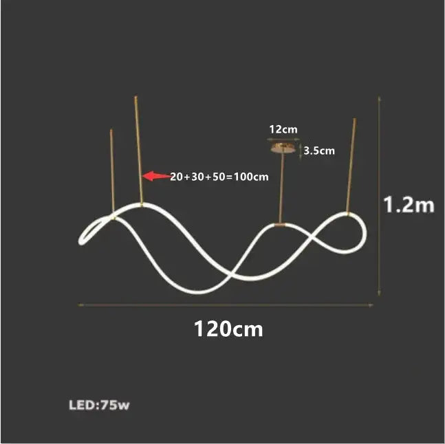 White led pendant lights with sleek wave design and gold minimalist led rods for modern kitchen decorbites gold minimalist