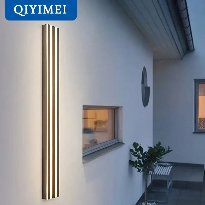 Modern gold minimalist led wall lamp by qiyimei with vertical metallic slats for bedroom and exterior corridor decorbites led wall