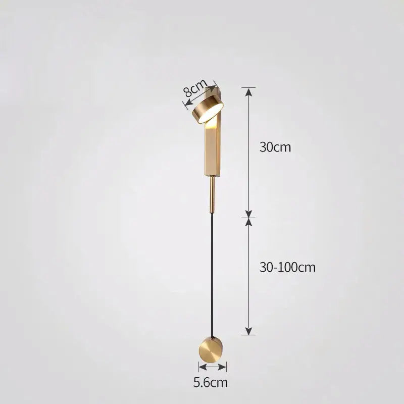Modern gold minimalist led wall lamp with an adjustable gold-finished floor lamp design for living room art lighting