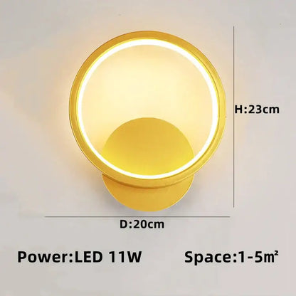 Modern gold plated three disc circular led wall lamp with warm glow and minimalist design for bedroom decorbites gold plated
