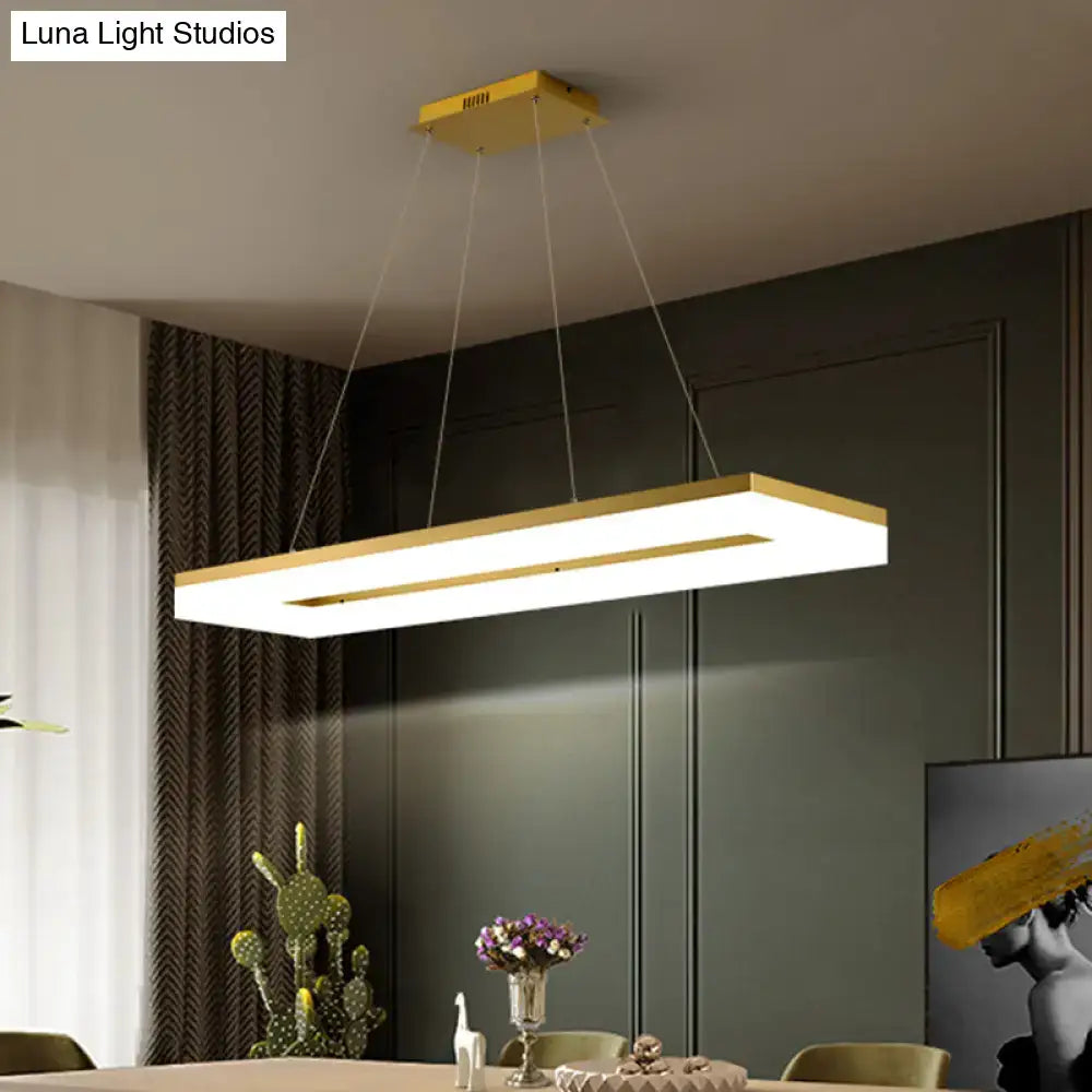 Decorbites™ gold finish rectangular led ceiling light with simple acrylic design for modern interior lighting
