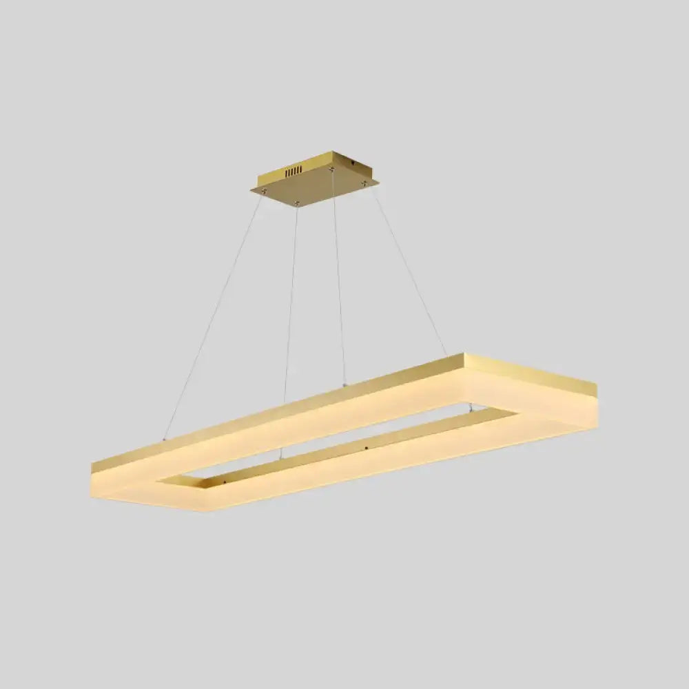 DecorBites gold finish rectangular led ceiling light with sleek metal frame and warm diffused acrylic illumination
