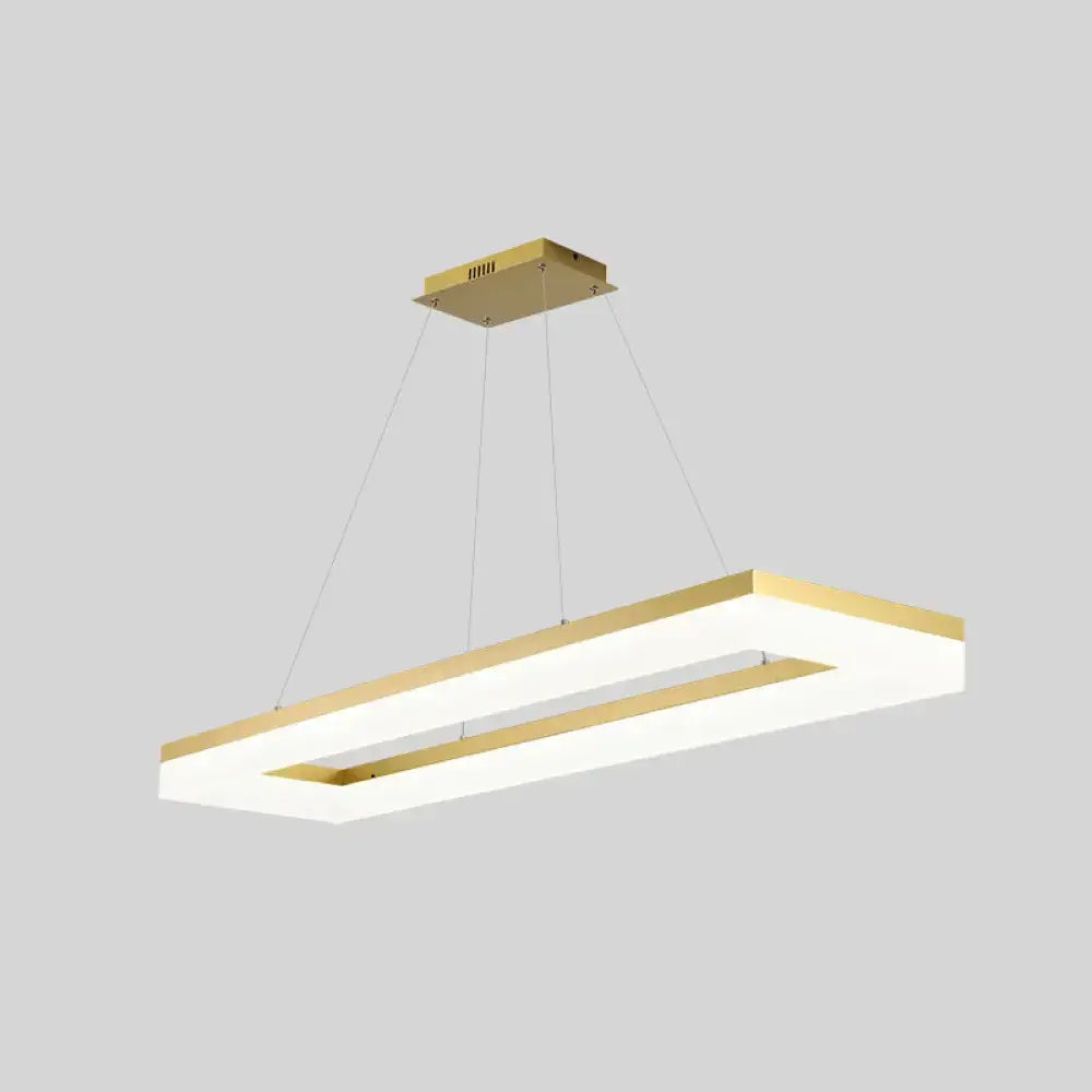 Decorbites gold finish rectangular led ceiling light with sleek gold frame and glowing white acrylic panel