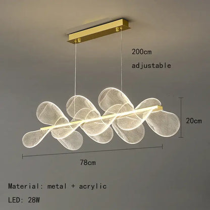 Modern gold ring led pendant light with wave-like metal and acrylic design for dining room decorbites gold ring decor
