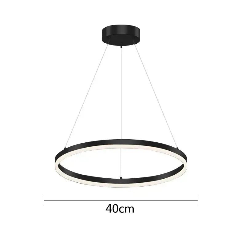 Black circular led ceiling lamp with sleek modern design 40cm diameter decorbites gold ring pendant for dining room